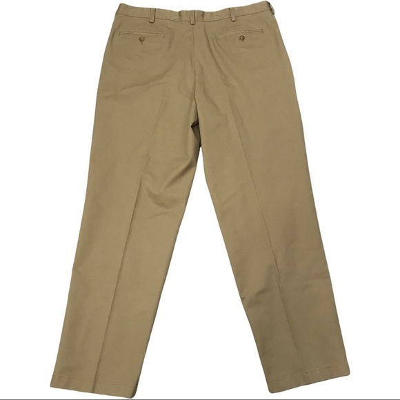 LL Bean Men’s Pleat Front Dark Khaki Pants 40” by 33.5” NWT. - Picture 1 of 7
